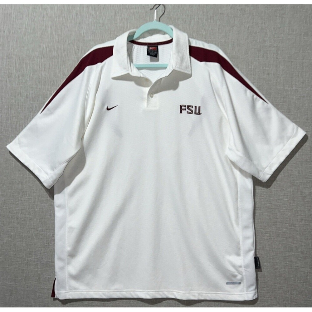 Florida State Polo Shirt Nike Team‎ Mens XL White FSU Seminoles NCAA Football